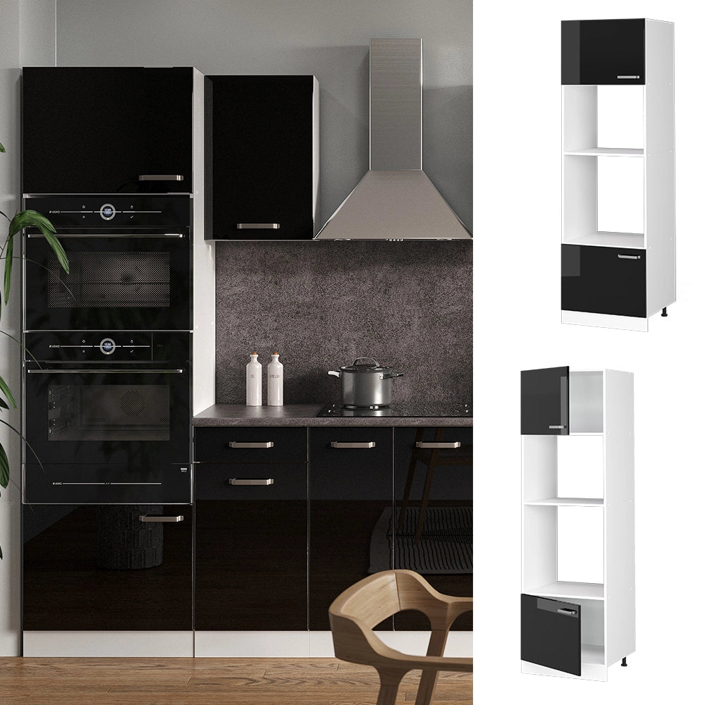 Vicco Set mobili bagno Nero lucido 60 cm