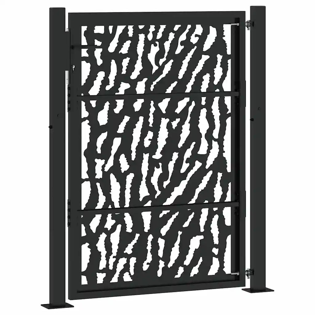 Cancello da giardino nero 100x125 cm in acciaio con design a traliccio 4100980