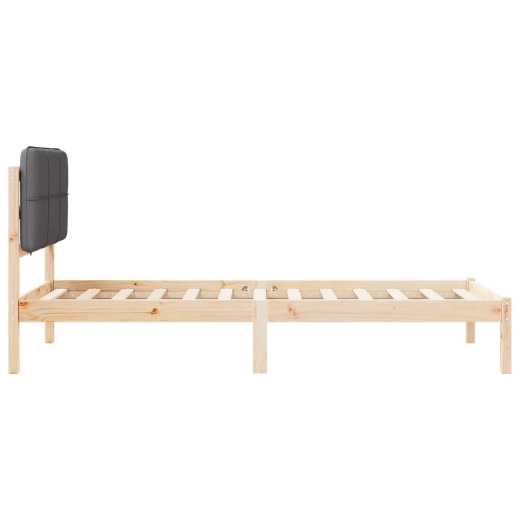 Letto con Testiera Rivestita Grigio scuro 90 x 190 cm 878015
