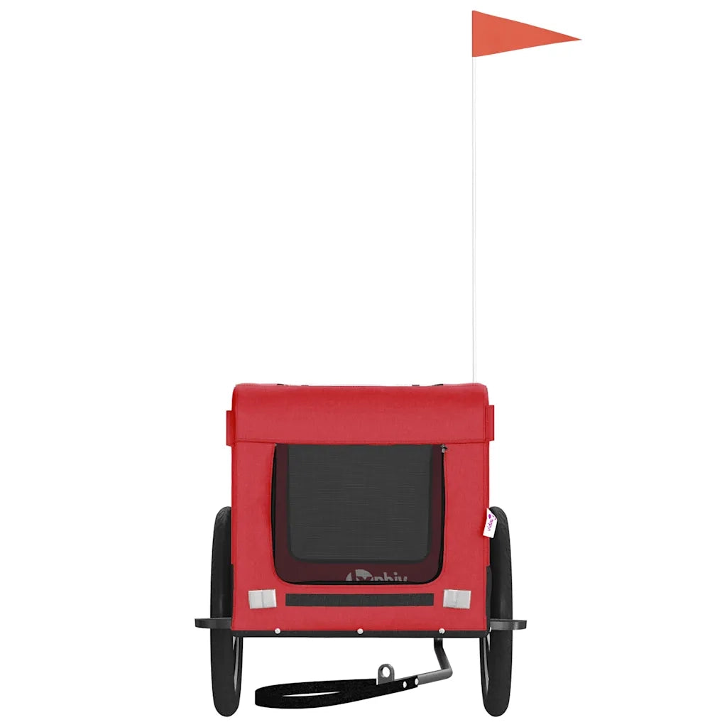 Rimorchio da Bici per Animali Rosso e Nero Oxford e Ferro CFW4542367