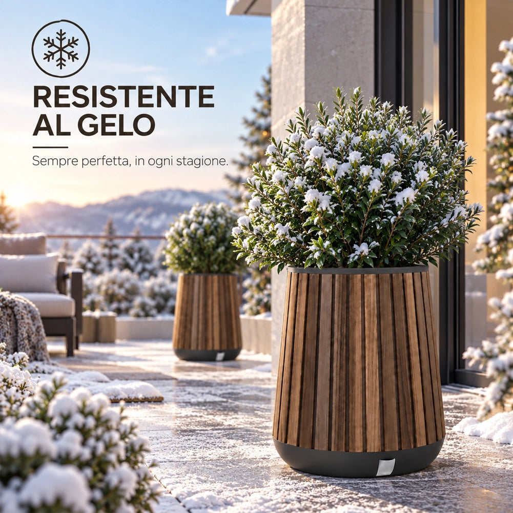 Keter Conical Plantar Vaso per Piante Fioriera per Fiori Marrone Resiste UV
