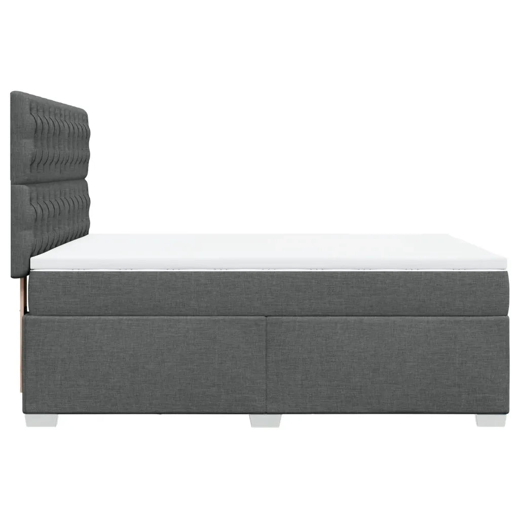 Giroletto a Molle con Materasso Grigio Scuro 140x200cm Tessuto 3292819