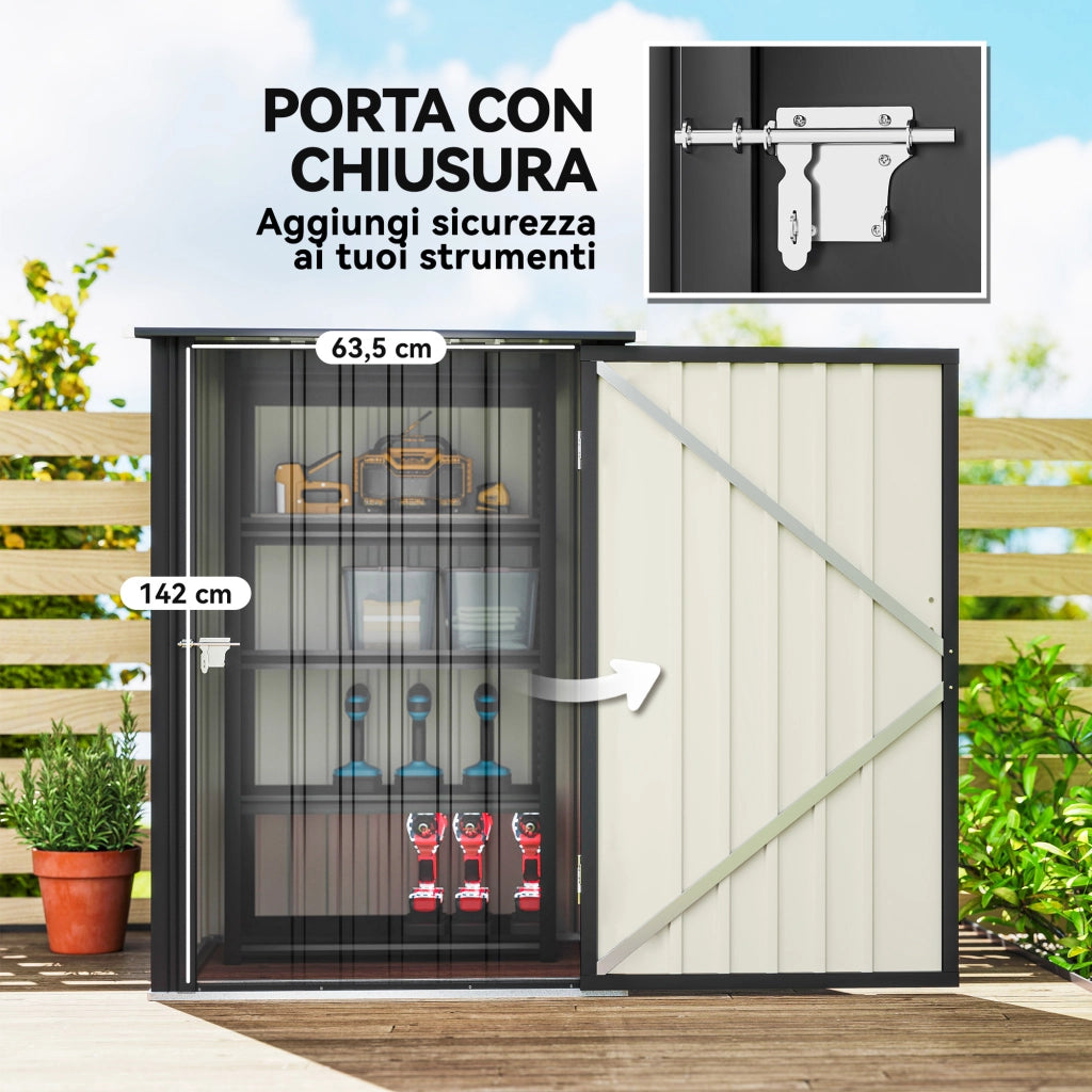 Casetta da Giardino ¨C Zephmum ¨C Grigio 100x104x160 cm
