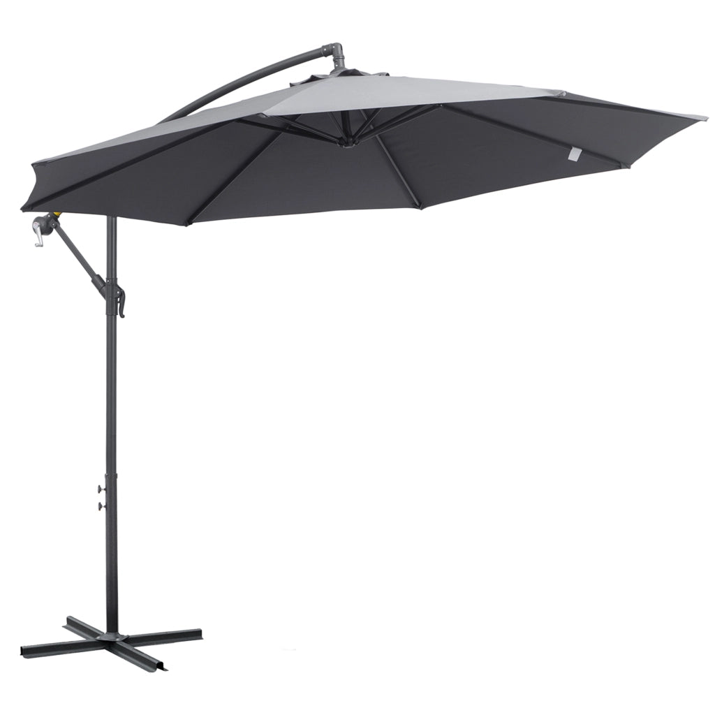 Parasole da giardino octogonale pieghevole ¨C zephmum ¨C grigio ?300x255H cm