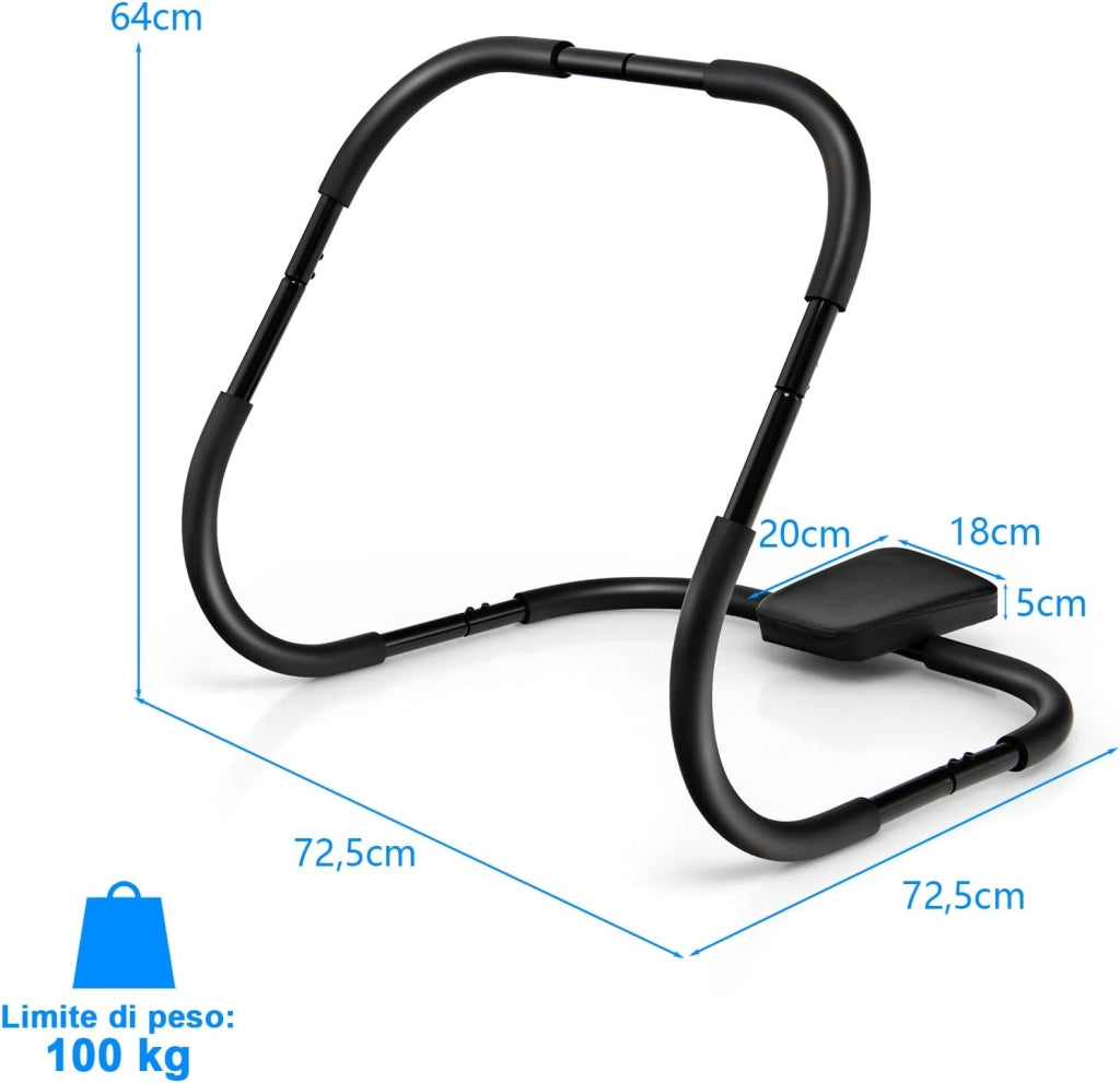 Addestratore per Addominali e Costato con Poggiatesta Imbottito, AB Trainer Ergonomico e Portatile per Allenamento della Forza e Assistente Posizione Seduta da Casa e Palestra