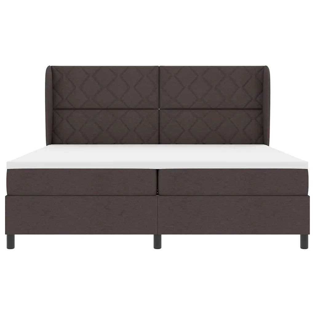 Letto a molle con materasso Marrone scuro 200 x 200 cm Tessuto 3340651