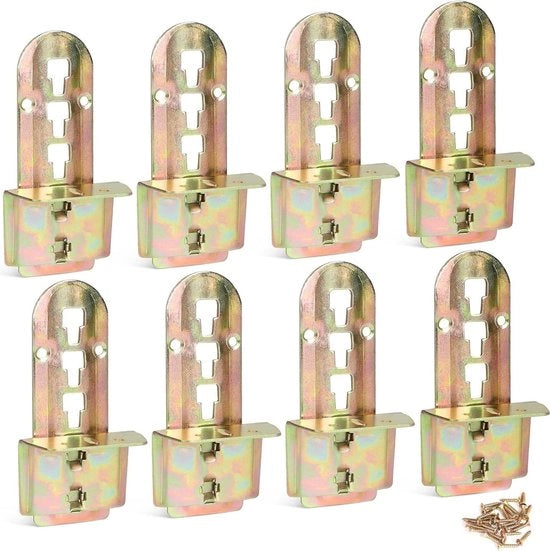 Connettori di letto - Set di 8 pezzi per piattaforma in assi - Sostegno metallico regolabile con serrature