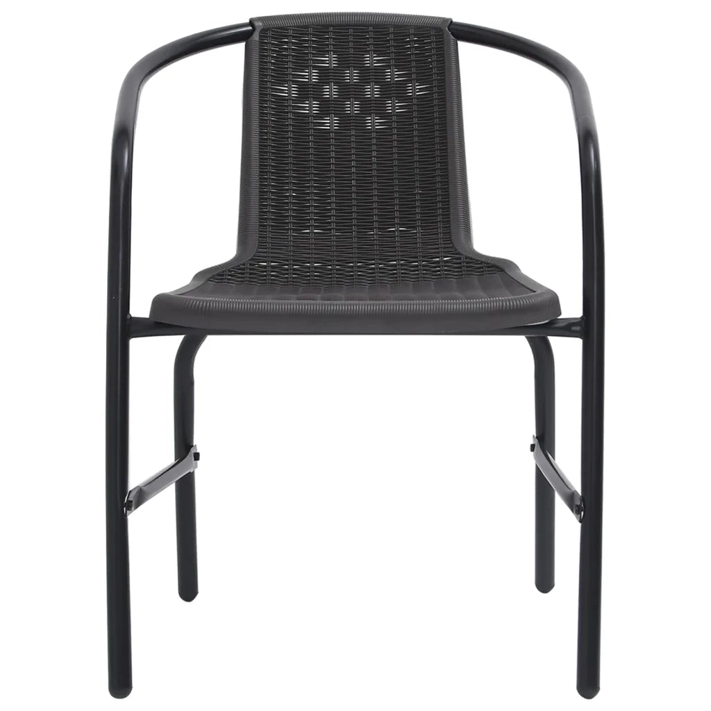 Sedie da Giardino 4 pz | Sedie da Esterno in Rattan in Plastica e Acciaio 110 kg