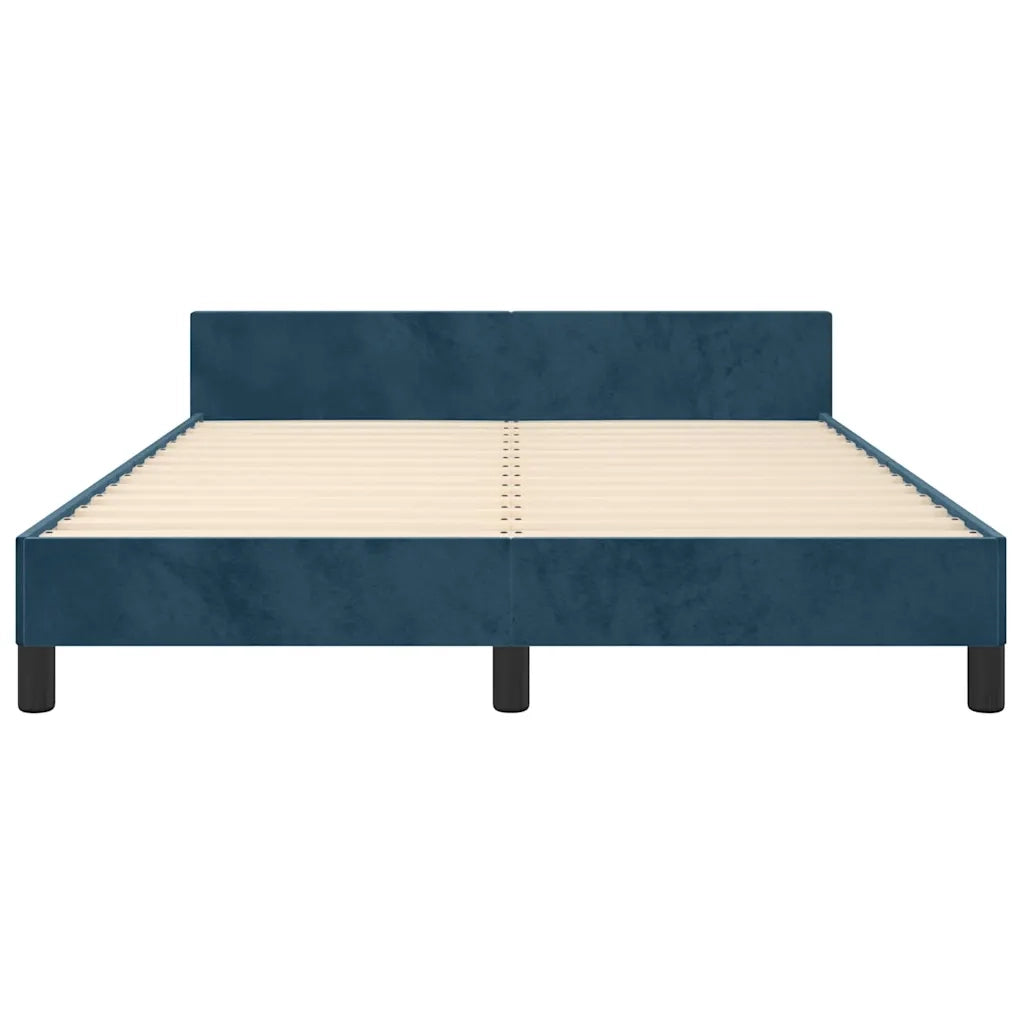 Giroletto senza Materasso-Struttura Letto Blu Scuro 140x190 cm in Velluto 723822