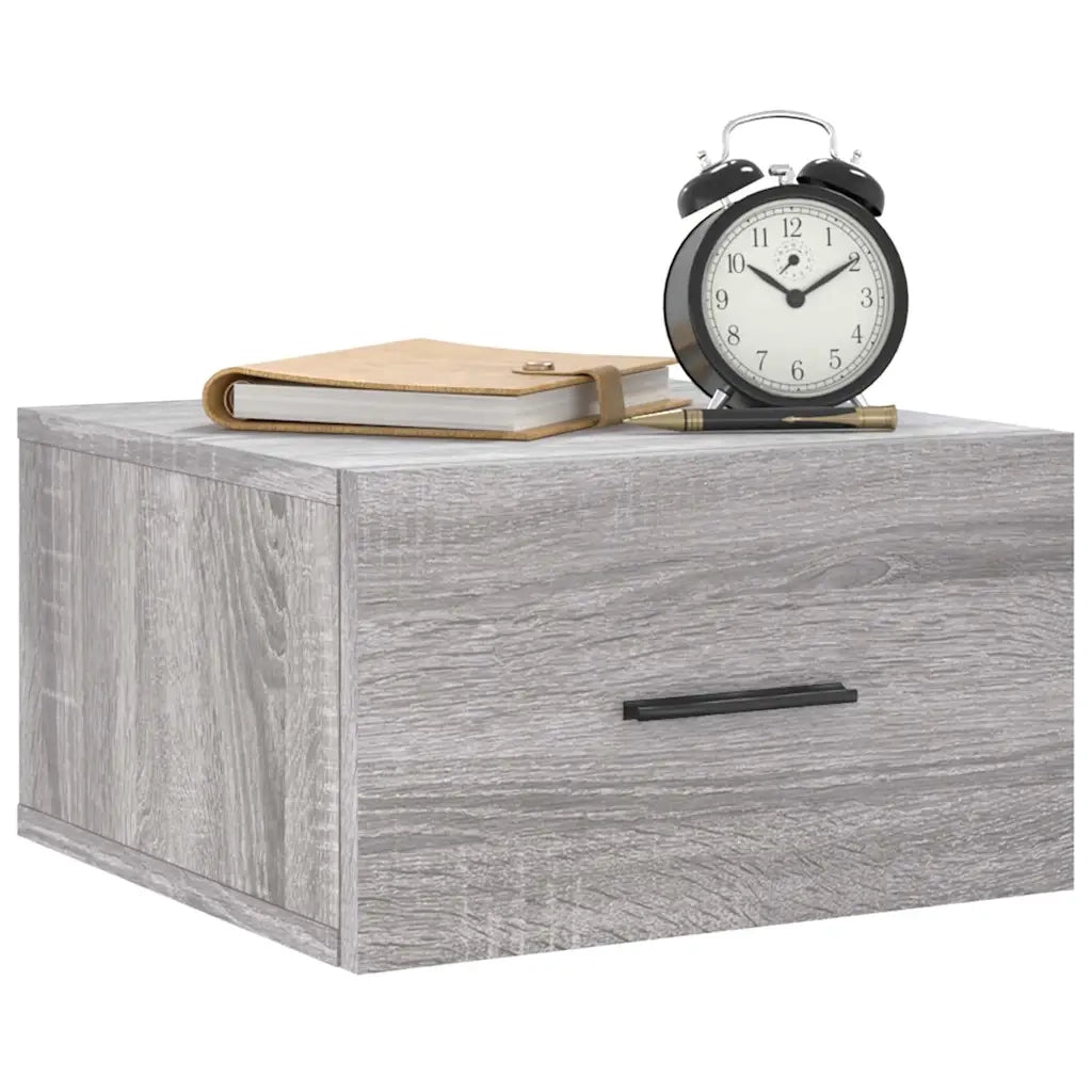 vidaXL Comodini a Muro 2 pz Grigio Sonoma 35x35x20 cm