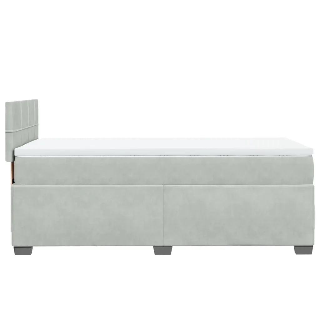 Giroletto a Molle con Materasso Grigio Chiaro 90x190 cm Velluto 3286198