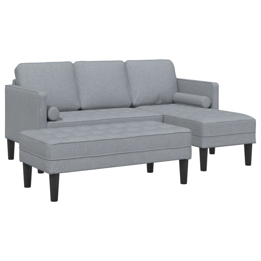 Set di 2 Divani con Cuscini Grigio Chiaro