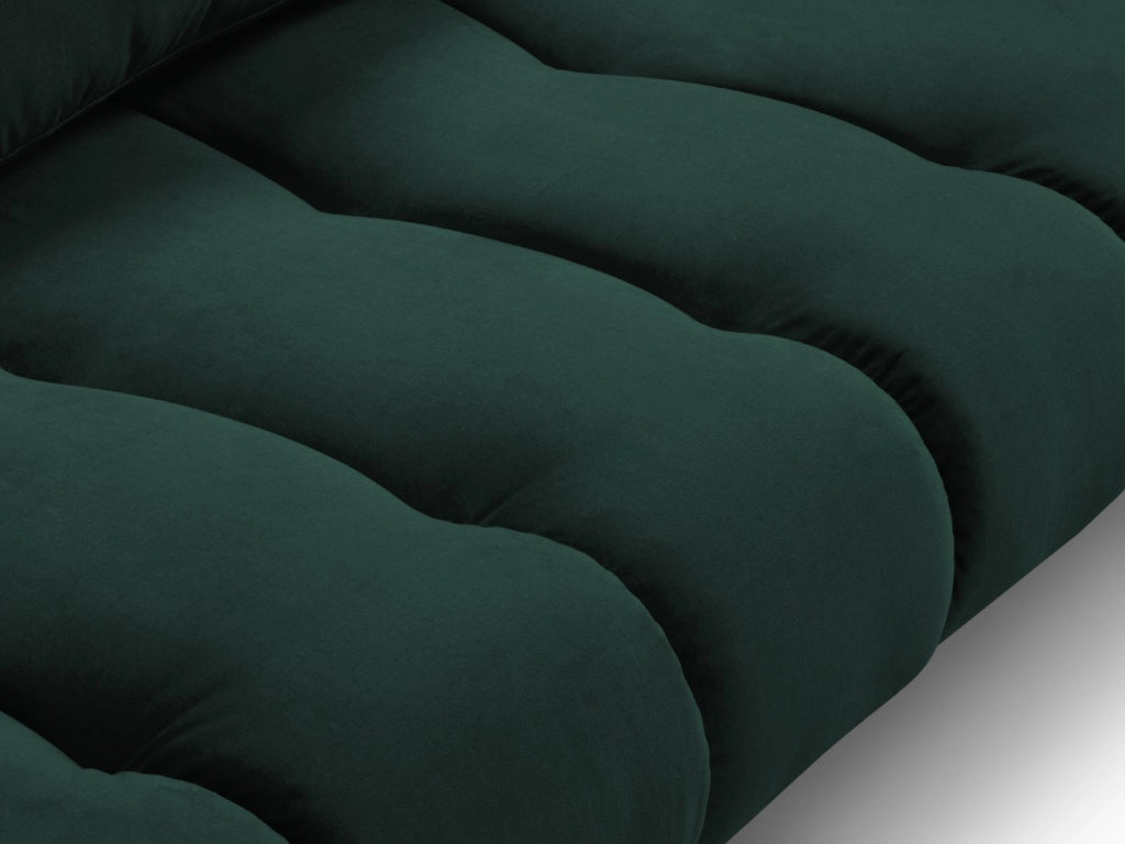 Cosmopolitan Design - Divano angolare sinistro "Hastings" 5 posti in velluto verde bottiglia 