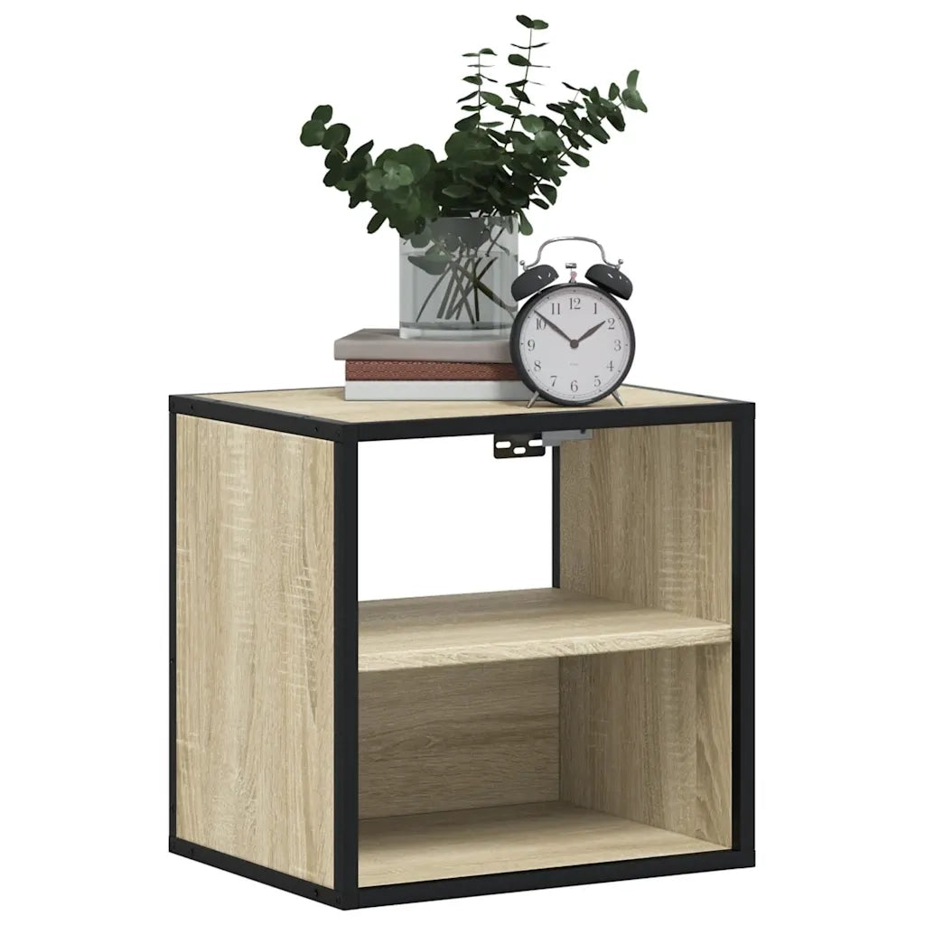 Comodini a Muro 2 pz Rovere Sonoma 40x31x39,5 cm