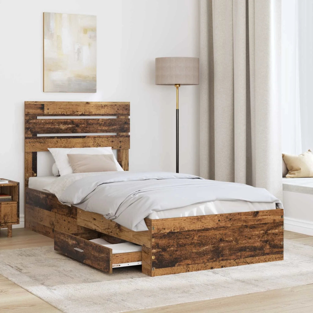 Struttura del letto con cassetto con testiera Legno multistrato
