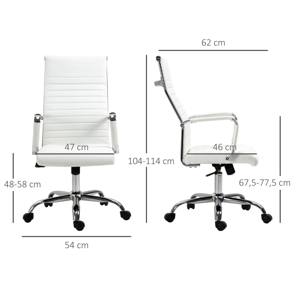 Sedia da ufficio ergonomica con braccioli ¨C zephmum ¨C regolabile in altezza, imbottita, bianco