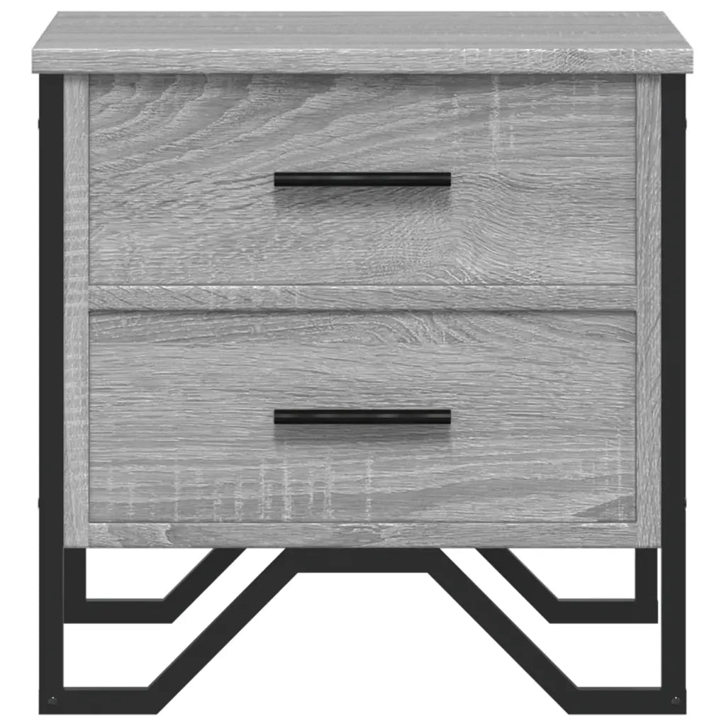 Set di 2 Comodini | Armadio da Notte | Mobiletto da notte Grigio Sonoma 40x41x40 cm in Truciolato
