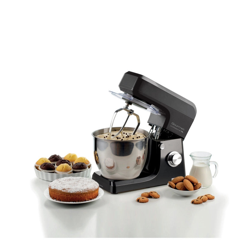 Impastatrice Planetaria Gourmet Professional 7L - 1200W - 3 Accessori - Nero