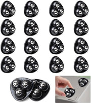 16 pezzi di ruote per mobili, ruote autoadesive, rotazione 360 gradi, ruote di sterzo, ruote a sfera silenziosa, per elettrodomestici, cassetti, contenitori di ripostiglio (palle in acciaio nero)