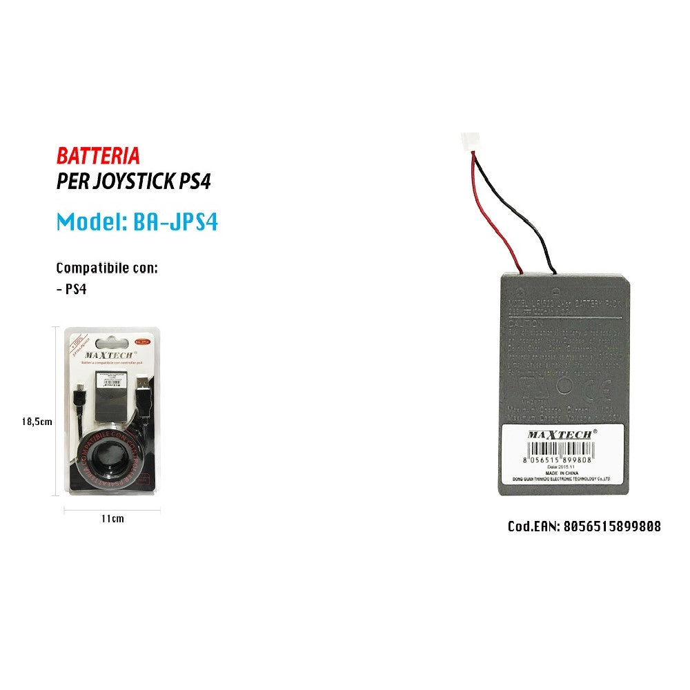 Trade Shop - Maxtech Batteria Generatore Compatibile Con Controller Ps4 Modello Ba-jps4 -