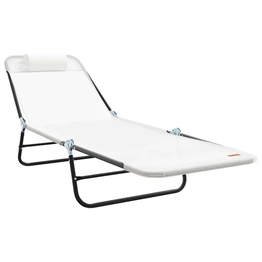 Lettino prendisole pieghevole 2 pcs Crema 182 x 55 x 85,5 cm 42003157