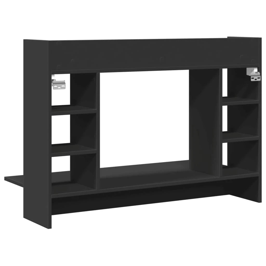 Scrivania tavolo postazione di lavoro mobile per computer studio a parete 105 x 48 x 75 cm legno ingegnerizzato nero 02_0023880