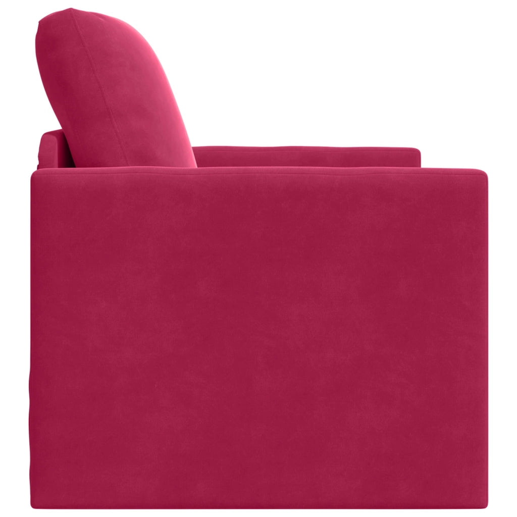 Divano letto Rosso Vino 74 x 77 x 81 cm Velluto 4106615