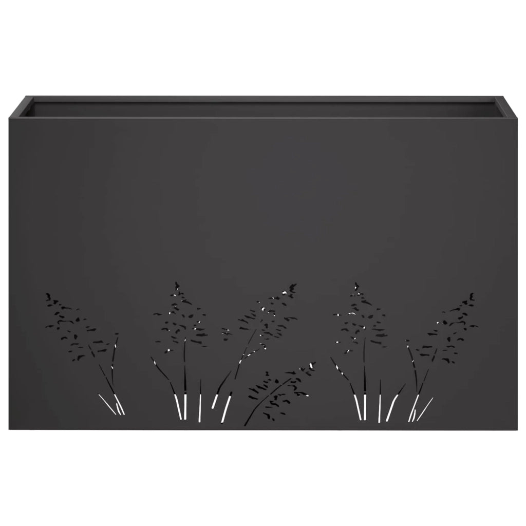 Vaso da giardino Nero 80 x 20 x 49 cm Acciaio laminato a freddo 8005820