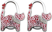 Portaoggetti con chiusura a grilletto - Sostegno per tavolo pieghevole - Disegno gatto - Materiale in acciaio inox - Impermeabile - Improntato - Portaoggetti per borsa
