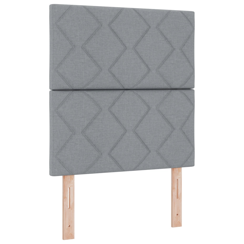 Letto con Box Spring e Materasso & Luce LED Grigio Chiaro 80x200 cm in Tessuto