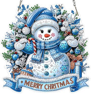 Kit di pittura 5D a forma speciale - Kit di decorazione da appendere - Figura di neve di Natale - Arte fai da te - Incluso diamante extra - Adatto per adulti e bambini - Arte con diamanti