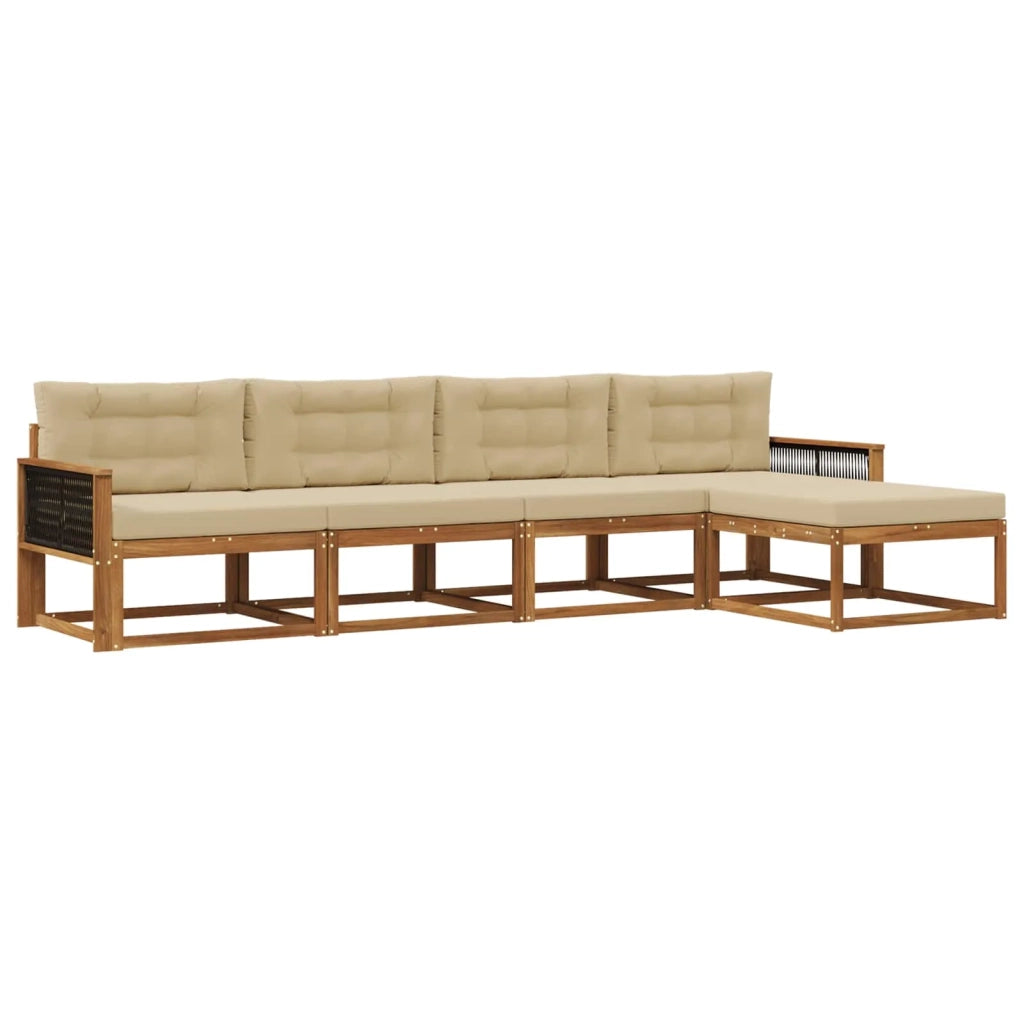 Set di divani da esterno 5 pz Naturale e Beige 3382486