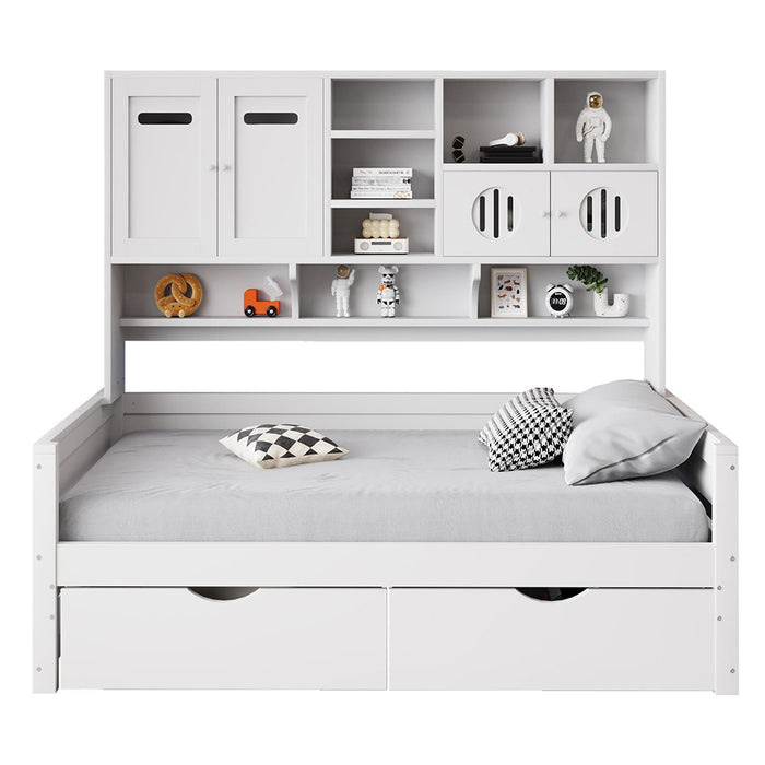 Divano letto legno 90x200cm?- Xylo - cassetto bianco