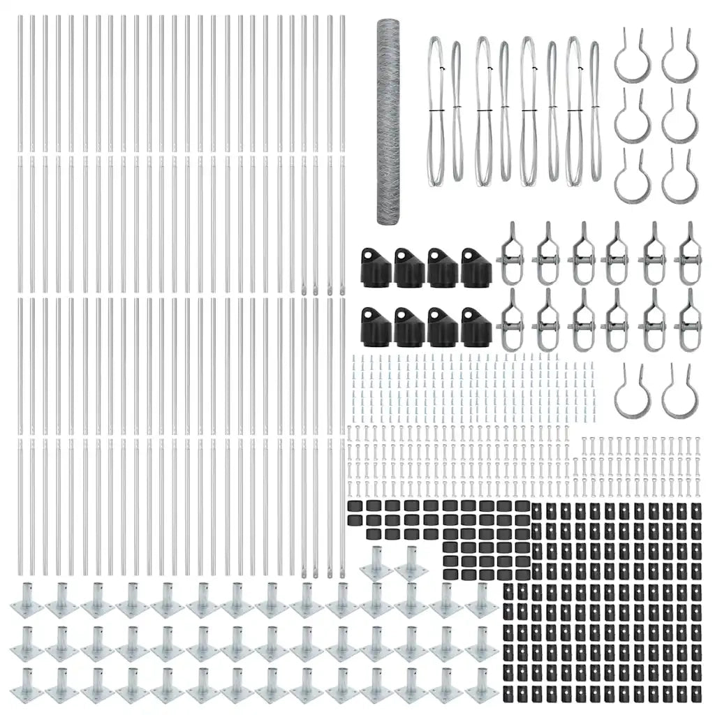 Palo della recinzione Argento 100 x 1,2 m (rete da 36 mm)