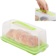 Scatola rettangolare - 15 x 37 x 16 cm - portatile - con coperchio - trasparente verde
