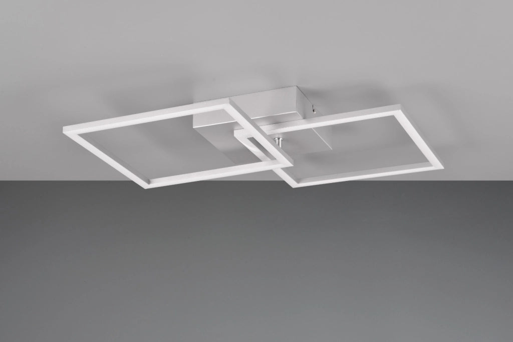 Plafoniera moderna grigio alluminio quadri LED 20W RL