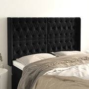 Testiera ad Orecchio-Testata con Orecchie Nera 147x16x118/128 cm in Velluto 301901