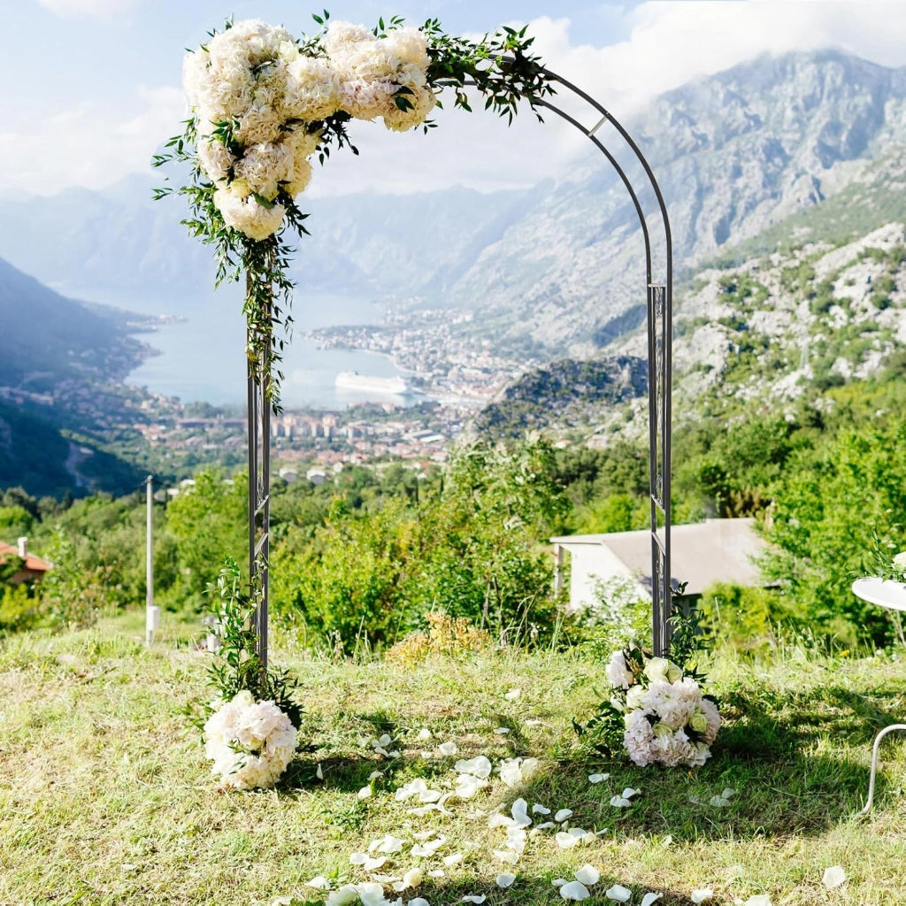 Arco da Giardino in Metallo Resistente per Piante Rampicanti, Rose e Viti, Grigliato per Decorazioni di Matrimoni e Feste, Supporto per Piante per Cortile e Patio