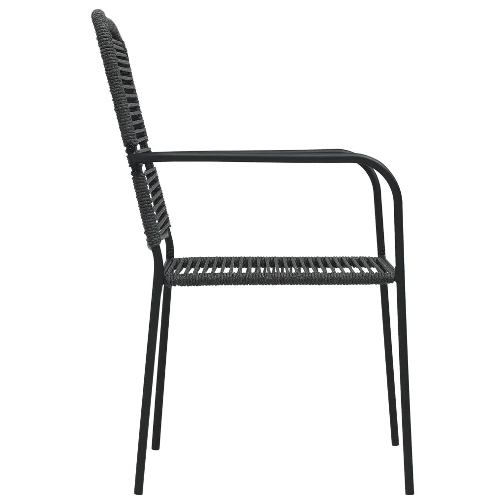 Set da Pranzo da Giardino 5 pz Nero in Vetro e Acciaio cod mxl 43599