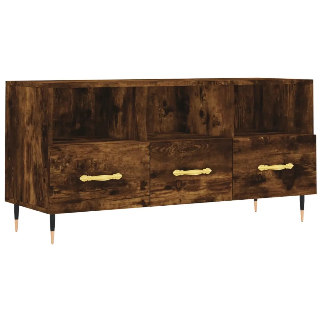 Mobile Porta TV Rovere Fumo 102x36x50 cm in Legno Multistrato 829017