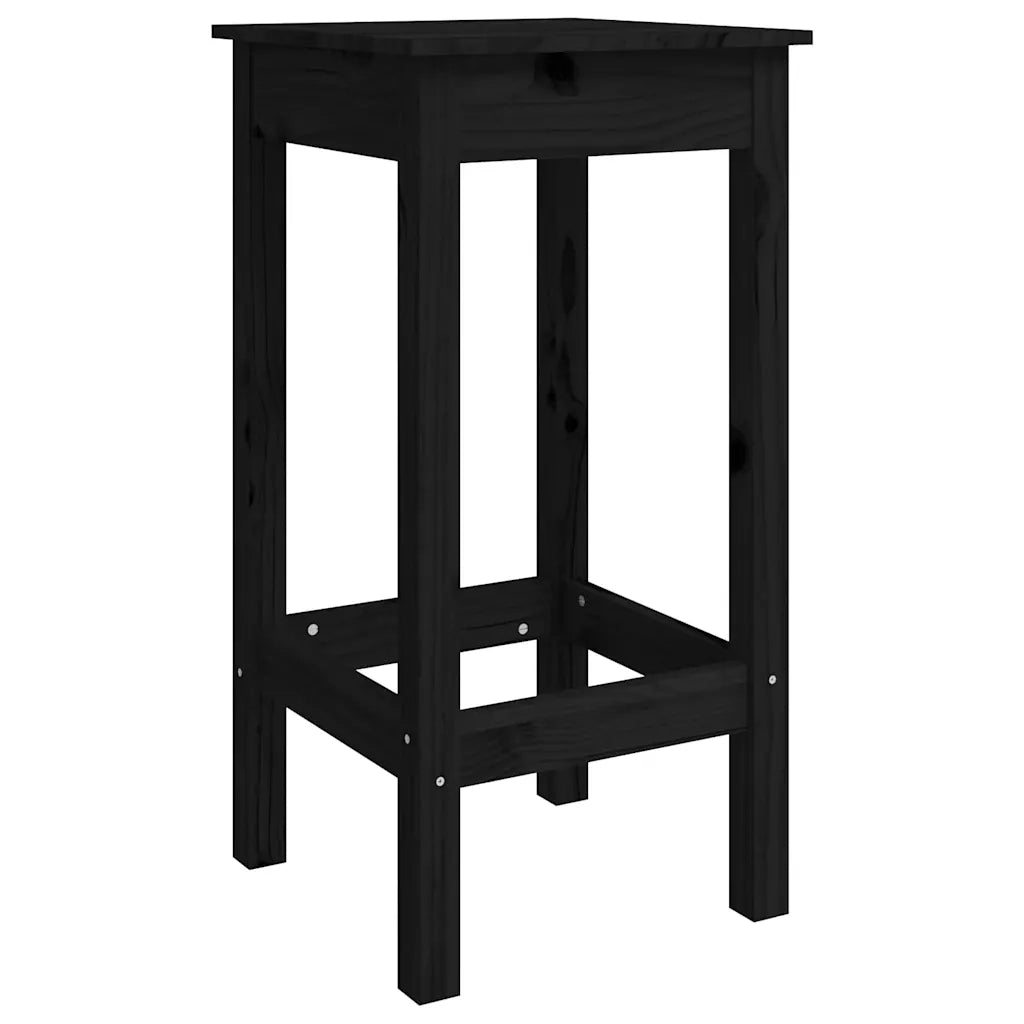 Set Bar da Giardino 5 pz Nero in Legno Massello di Pino 3154734