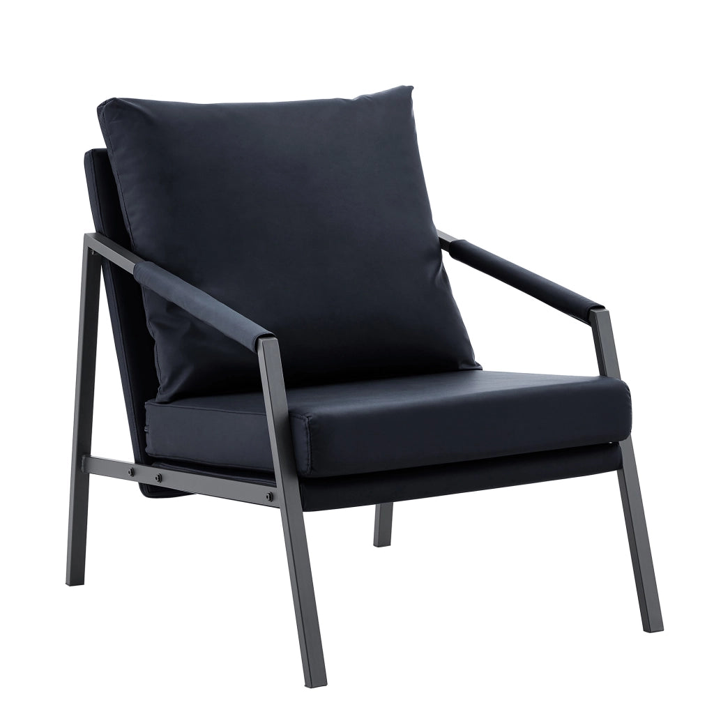 POLTRONA in ecopelle PU nera 91,5 x 68,0 x 32,5 cm