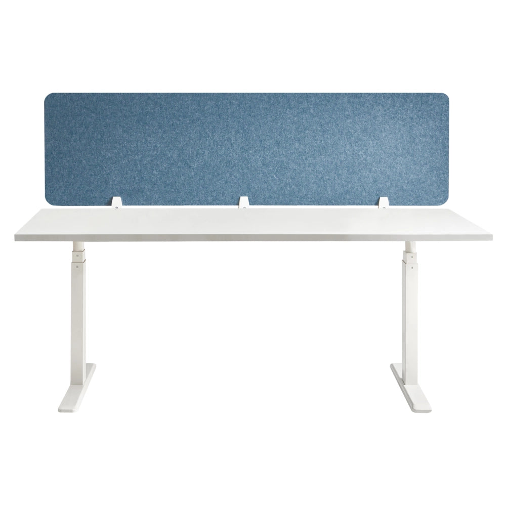 Scherzo da scrivania in PET con rivestimento in tessuto 180 x 50 cm blu Schermo acustico Morsetti di montaggio modulari Casa Ufficio