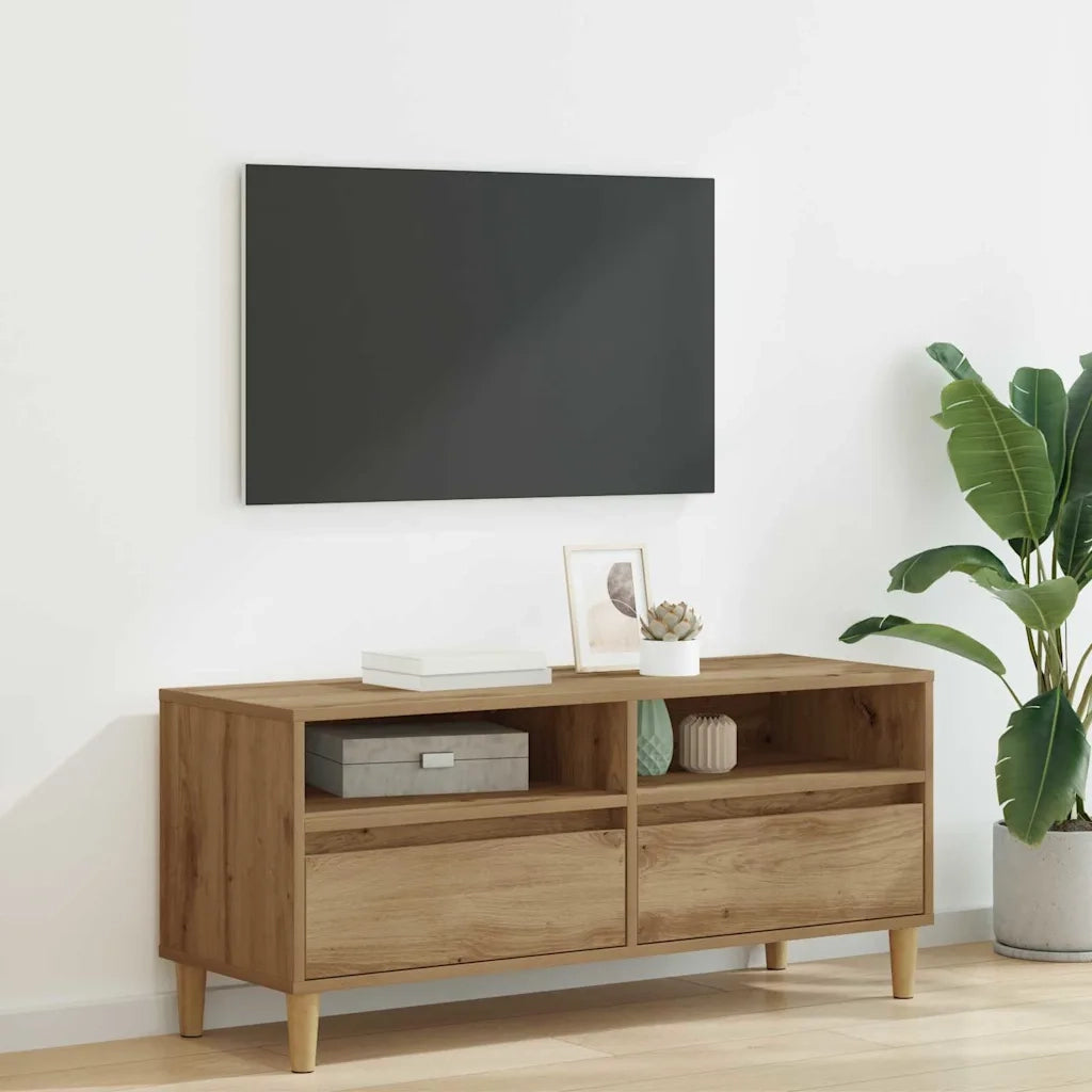 Mobile TV con cassetto-Credenza TV-Console TV Rovere artigianale 100 x 34,5 x 44,5 cm 938472