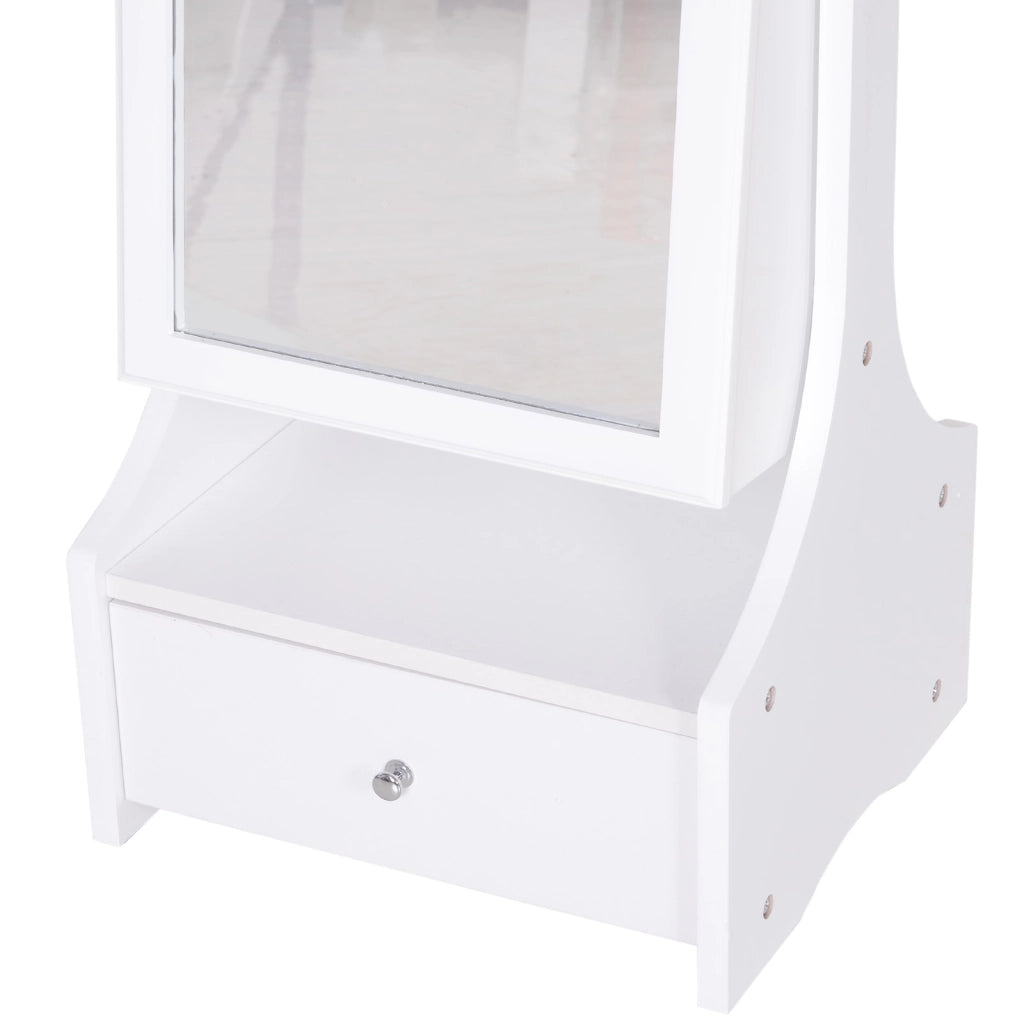 EasyComfort LED Portagioie Armadio per Gioielli con Specchio con Base a Cassettiera cassetto Organizzatore Gioielli e Accessori 45x36x150 cm