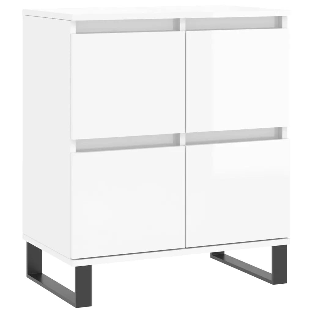 Credenza-Buffet-Armadio da cucina Bianco Lucido 60x35x70 cm in Legno Multistrato 226889