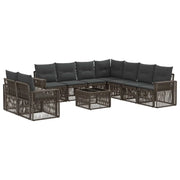 Set Divano da Giardino 10 pcs Grigio e Grigio Scuro polyrattan