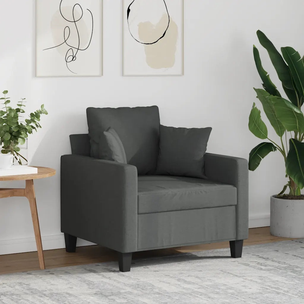Poltrona Grigio Scuro 60 cm in Tessuto 359252