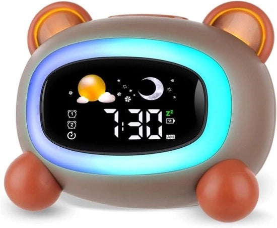 Alarme Digitale per Camera da Letto - Orologio LED per Bambini - Adatto per la Formazione del Sonno e la Risvegliata Acustica - Tavolo da Pranzo per Bambini - Bebè