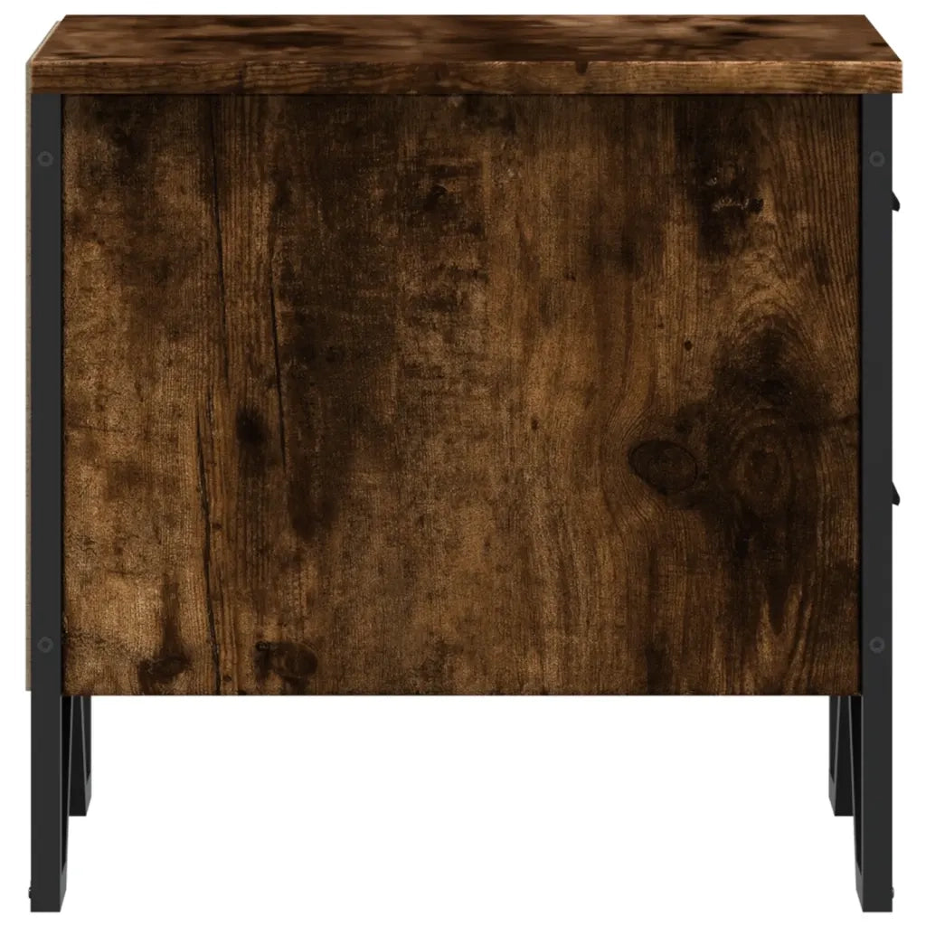 Comodino-Tavolino da notte Rovere Fumo 40x41x40 cm in Truciolato